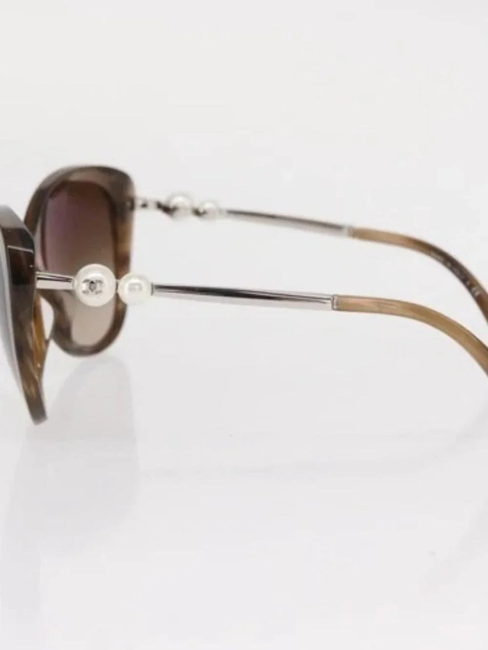 CHANEL Sunglasses plastic Brown CC Auth BA8711V